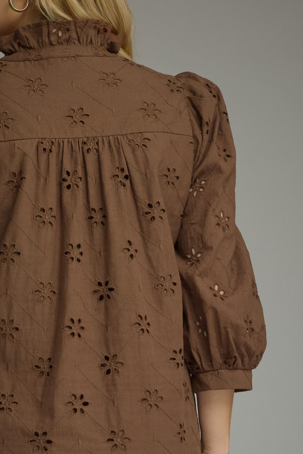 Cocoa Petals Eyelet Midi Dress – Plus Size