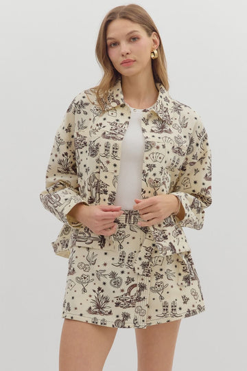 Western Denim Relaxed Jacket By Entro