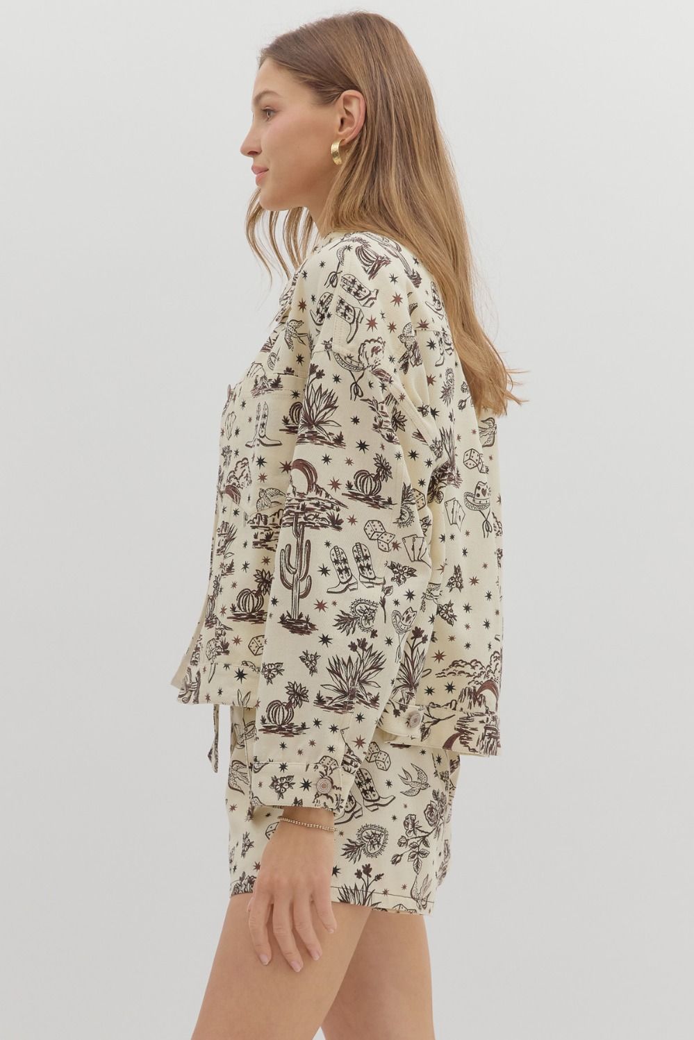 Western Denim Relaxed Jacket By Entro