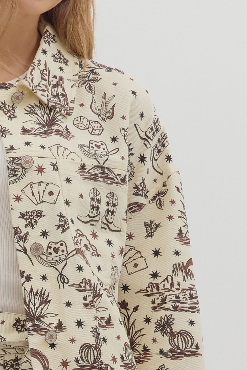 Western Denim Relaxed Jacket By Entro