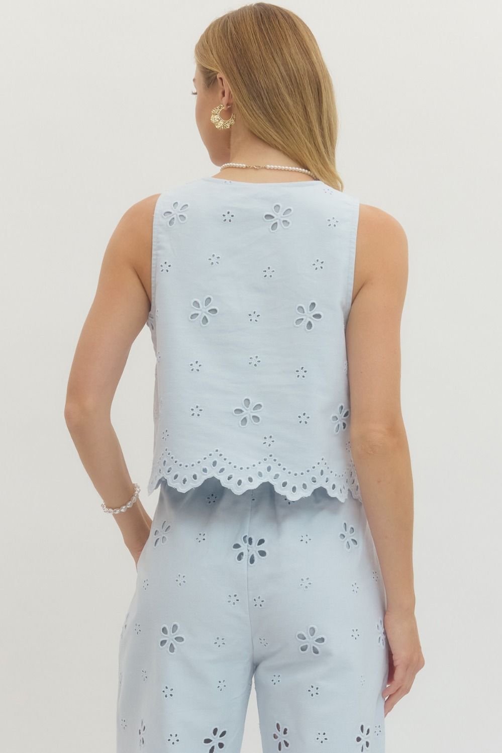 Blueberry Bloom Eyelet Top By Entro