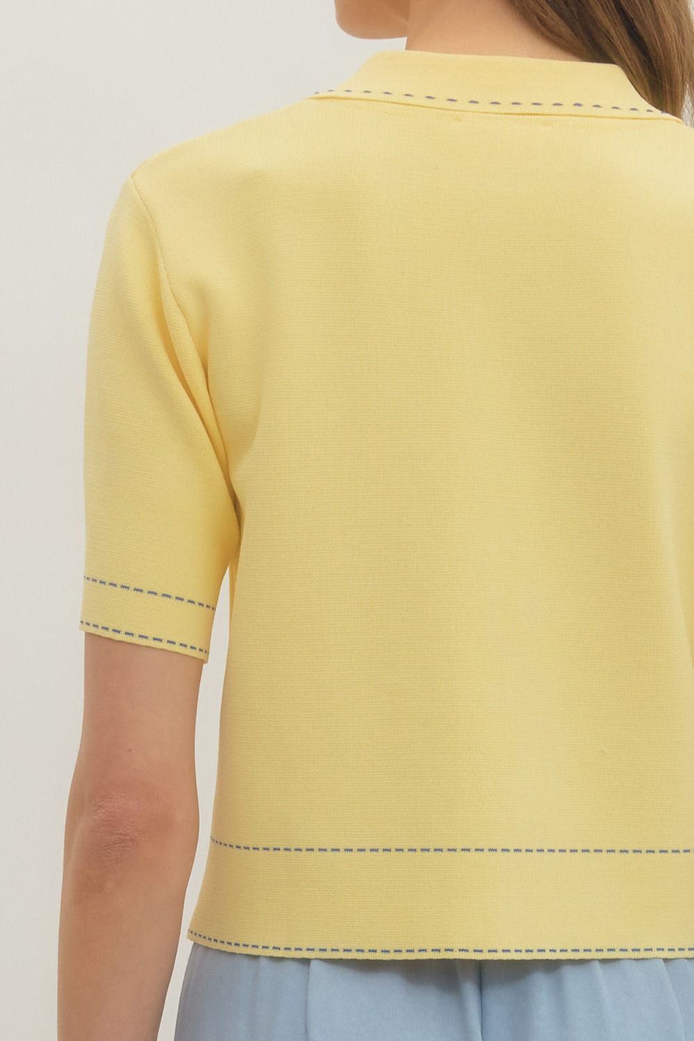 Lemon Linework Knit Tee By Entro