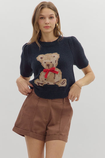 Teddy Bear Sweater Top By Entro