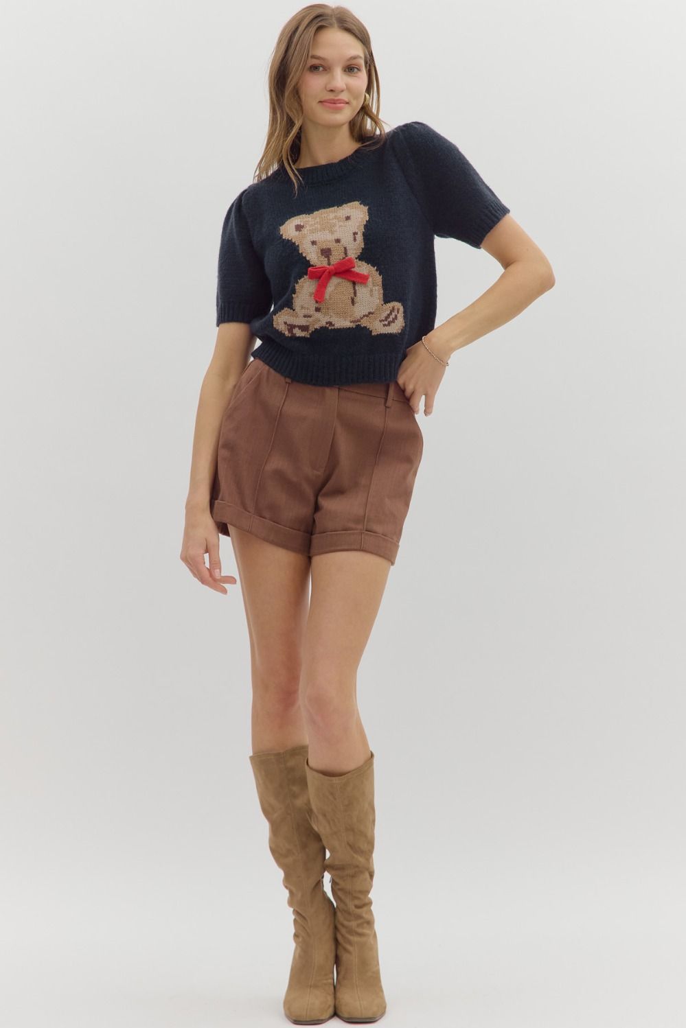 Teddy Bear Sweater Top By Entro