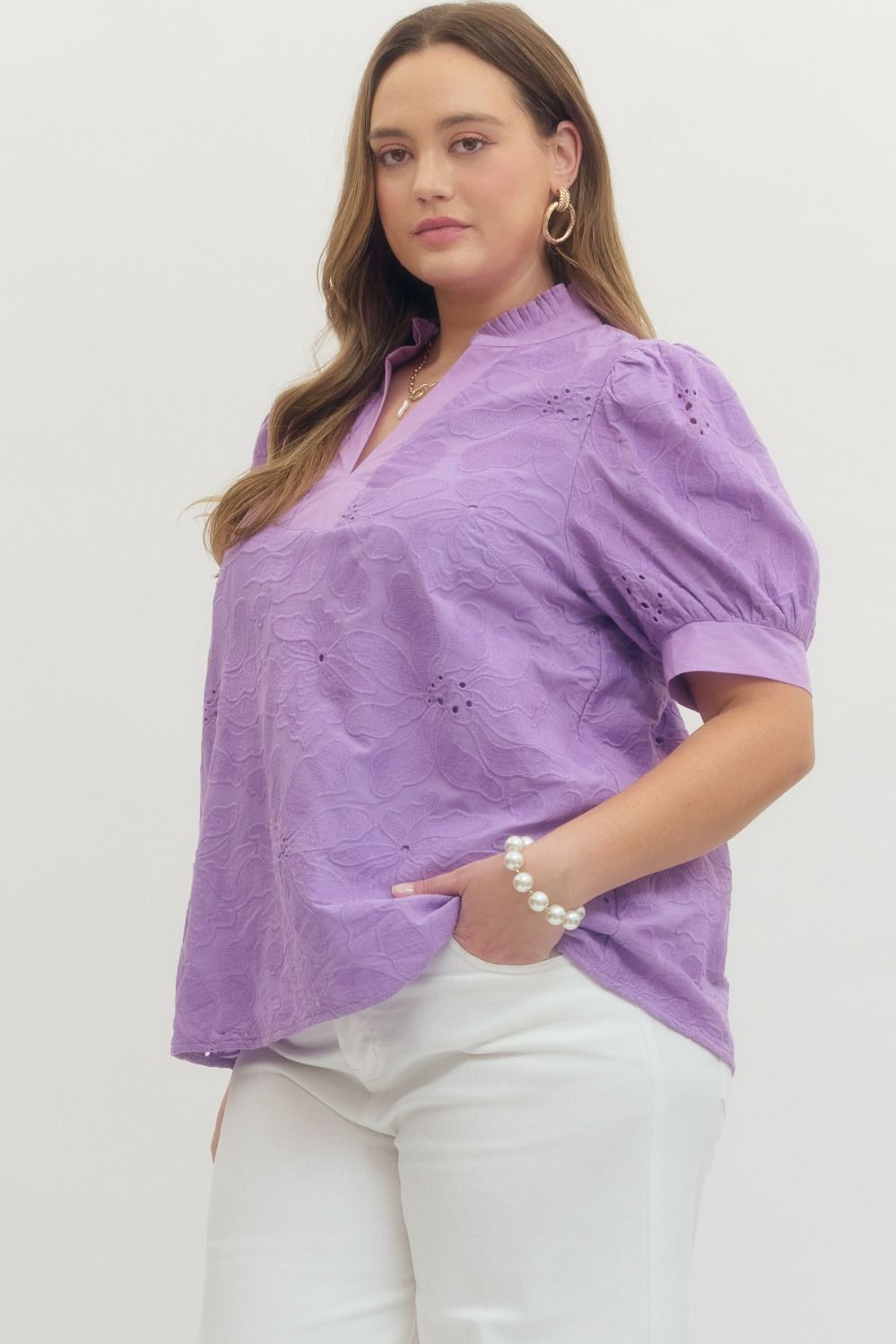 CURVE Lavender Butterfly Bloom Top By Entro