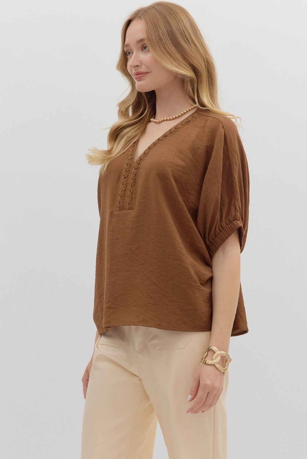 Trenza Detail Dolman Top By Entro