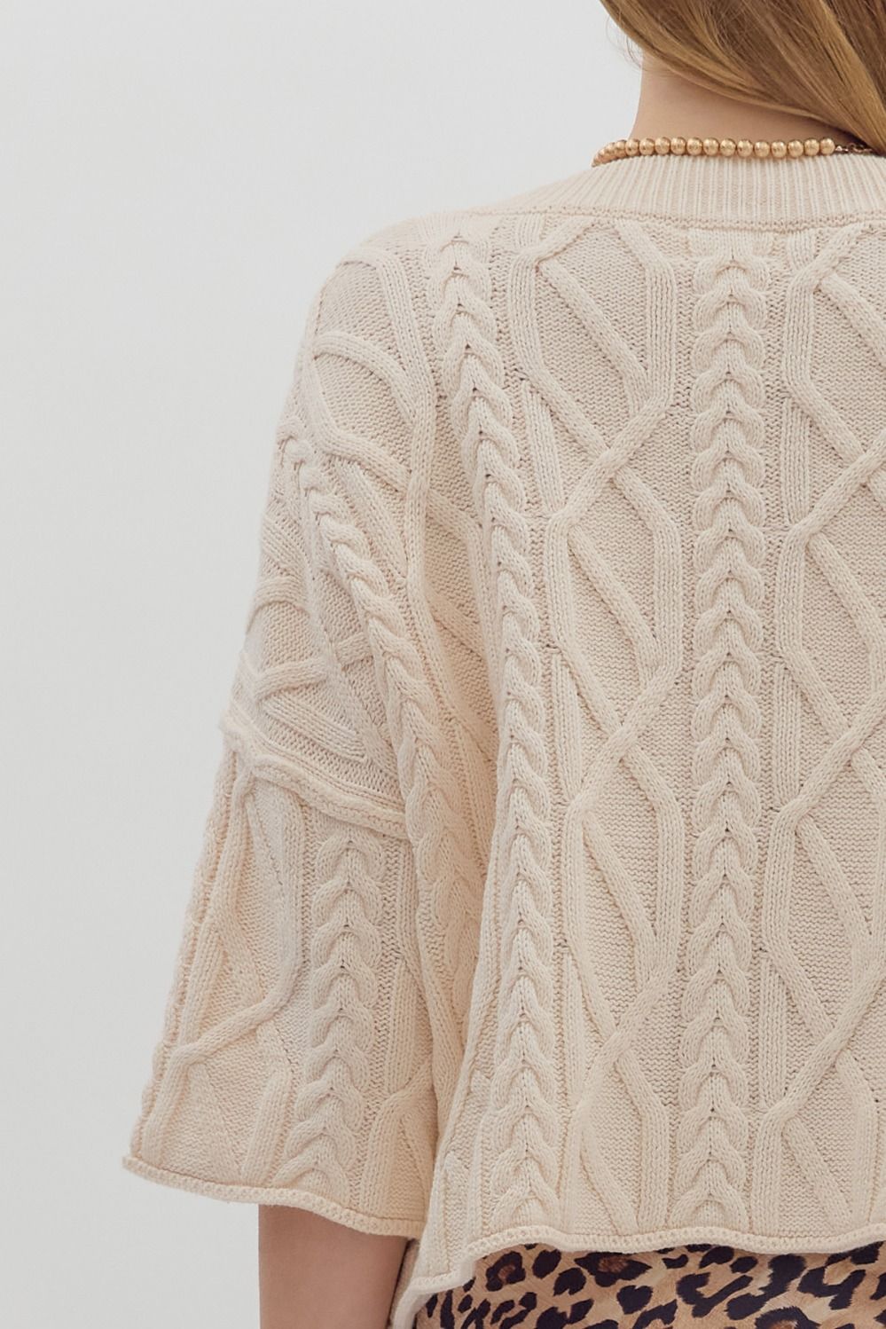 DG 3/4 Sleeve Pullover Knit Sweater By Entro