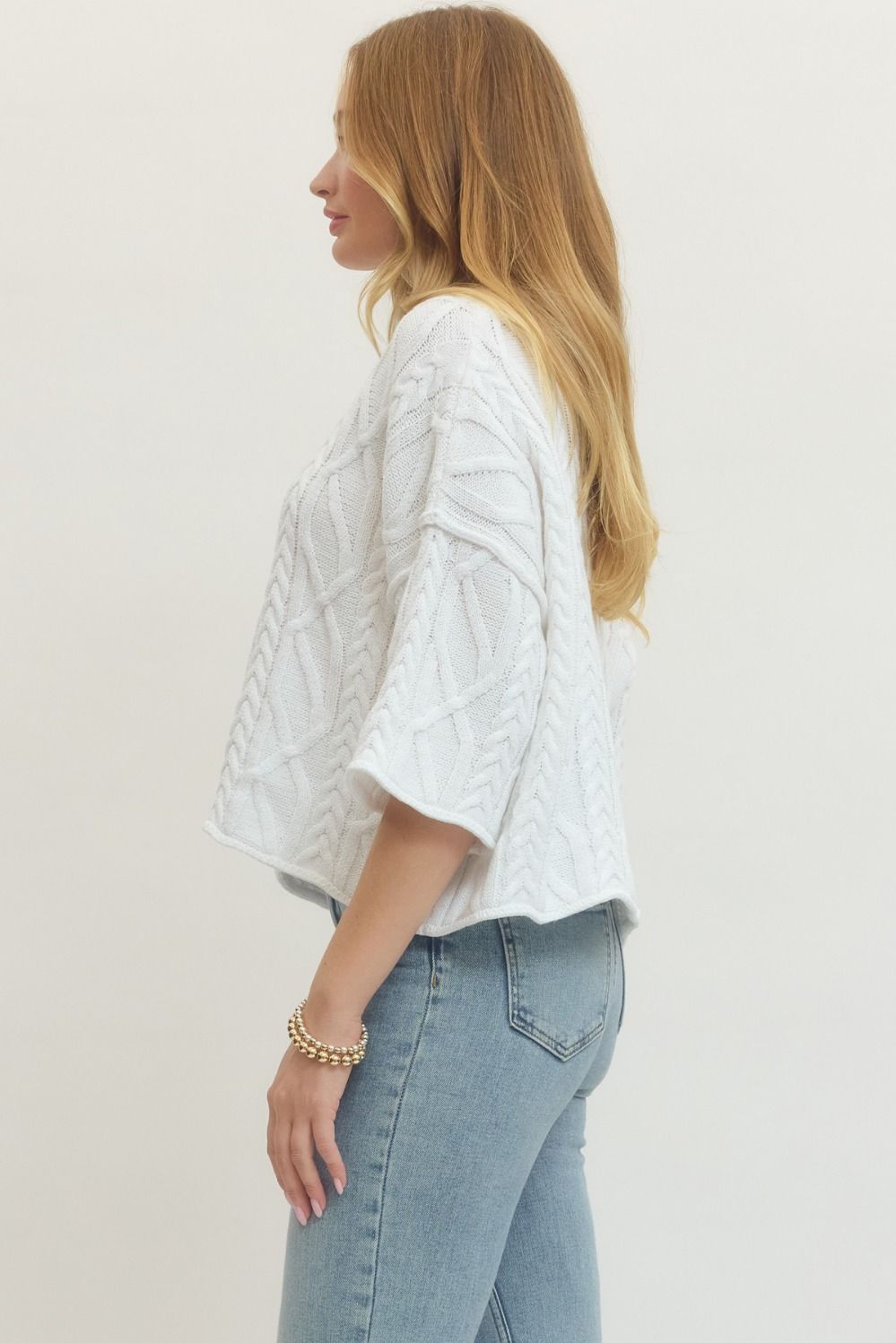 Blue Skies Cable Knit Top By Entro