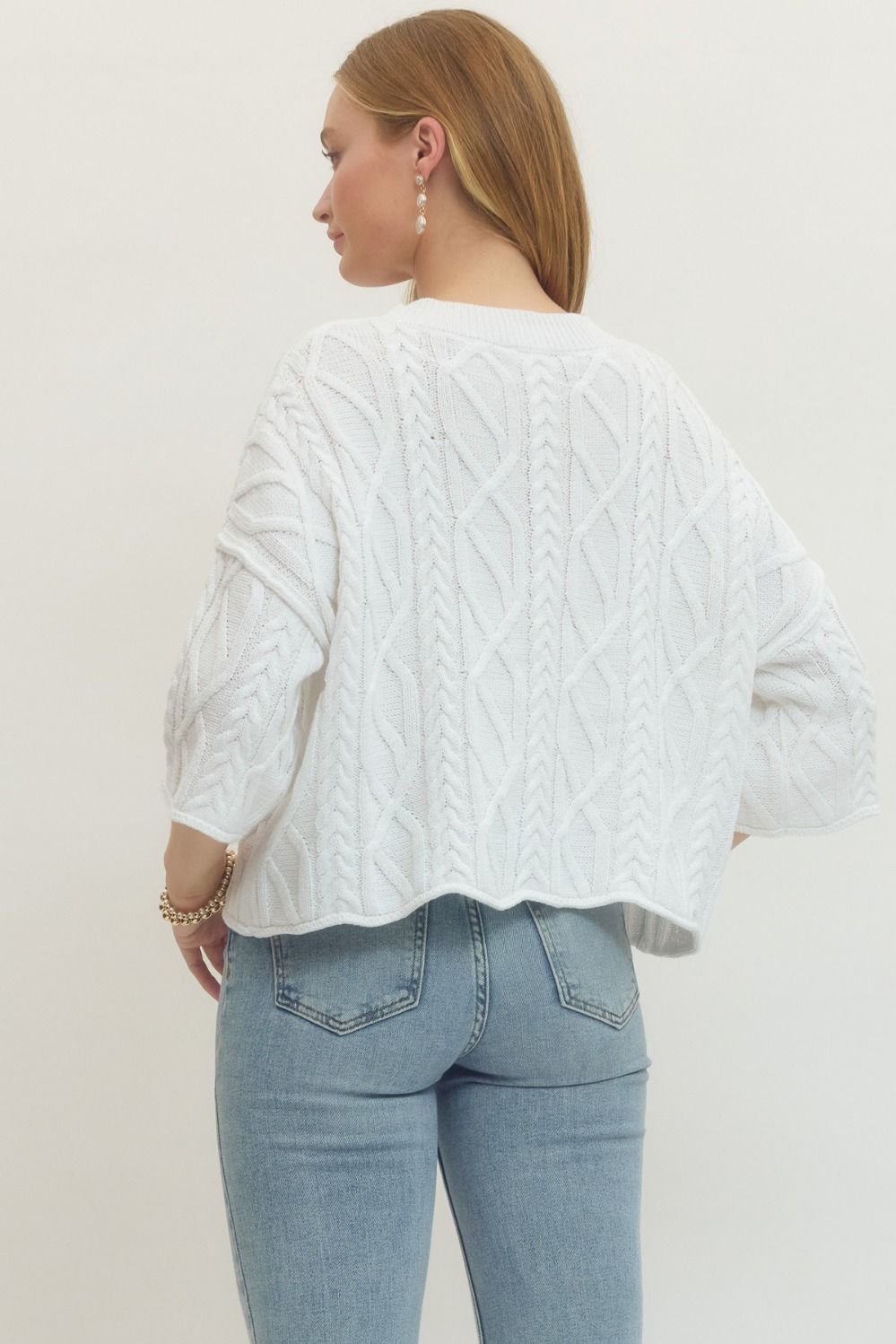 Blue Skies Cable Knit Top By Entro