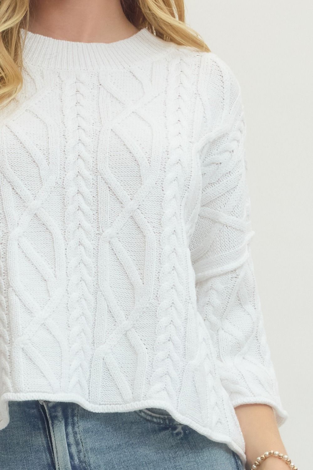 Blue Skies Cable Knit Top By Entro