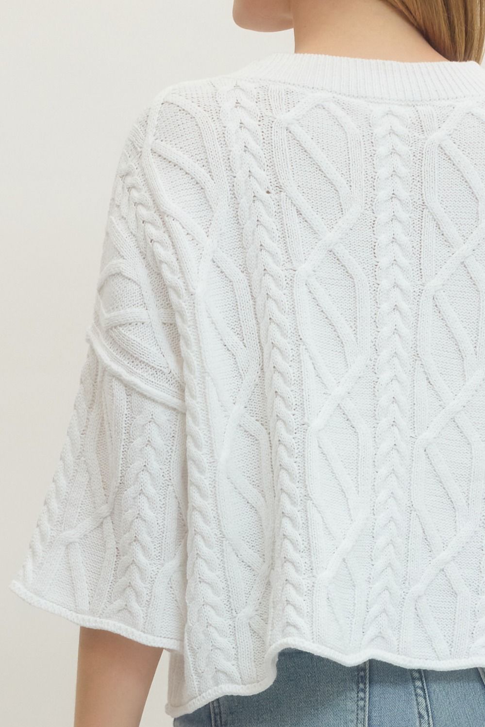 Blue Skies Cable Knit Top By Entro