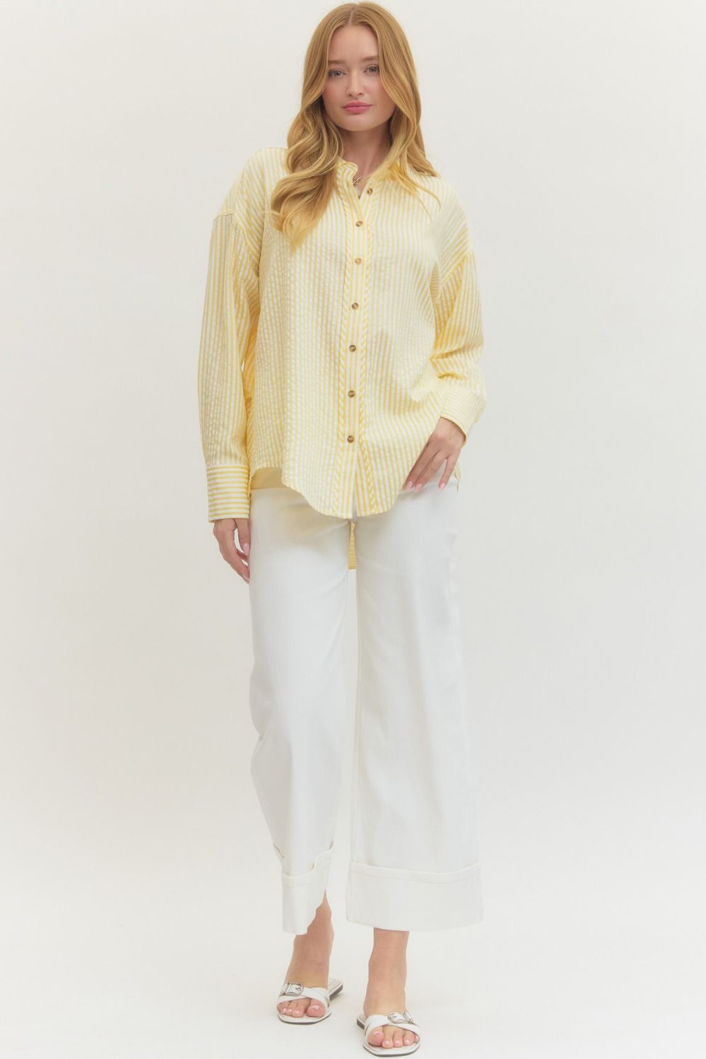 Salt & Sunshine Striped Button Down By Entro