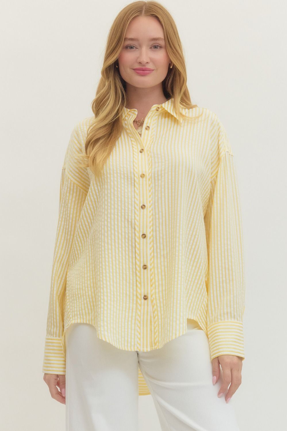 Salt & Sunshine Striped Button Down By Entro