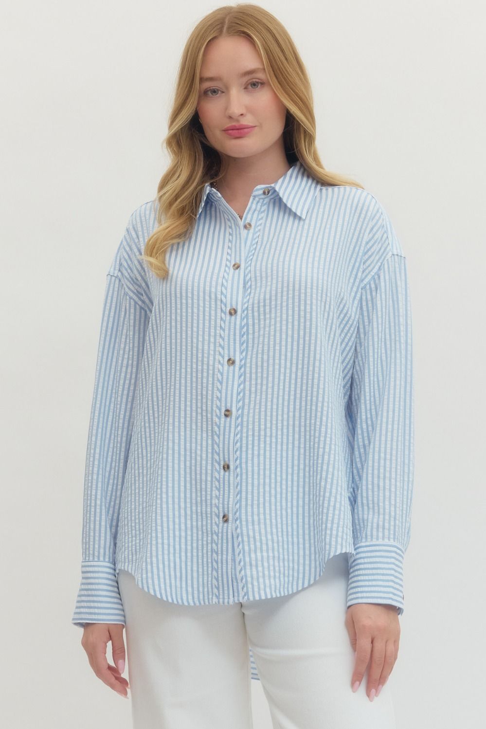 Salt & Sunshine Striped Button Down By Entro