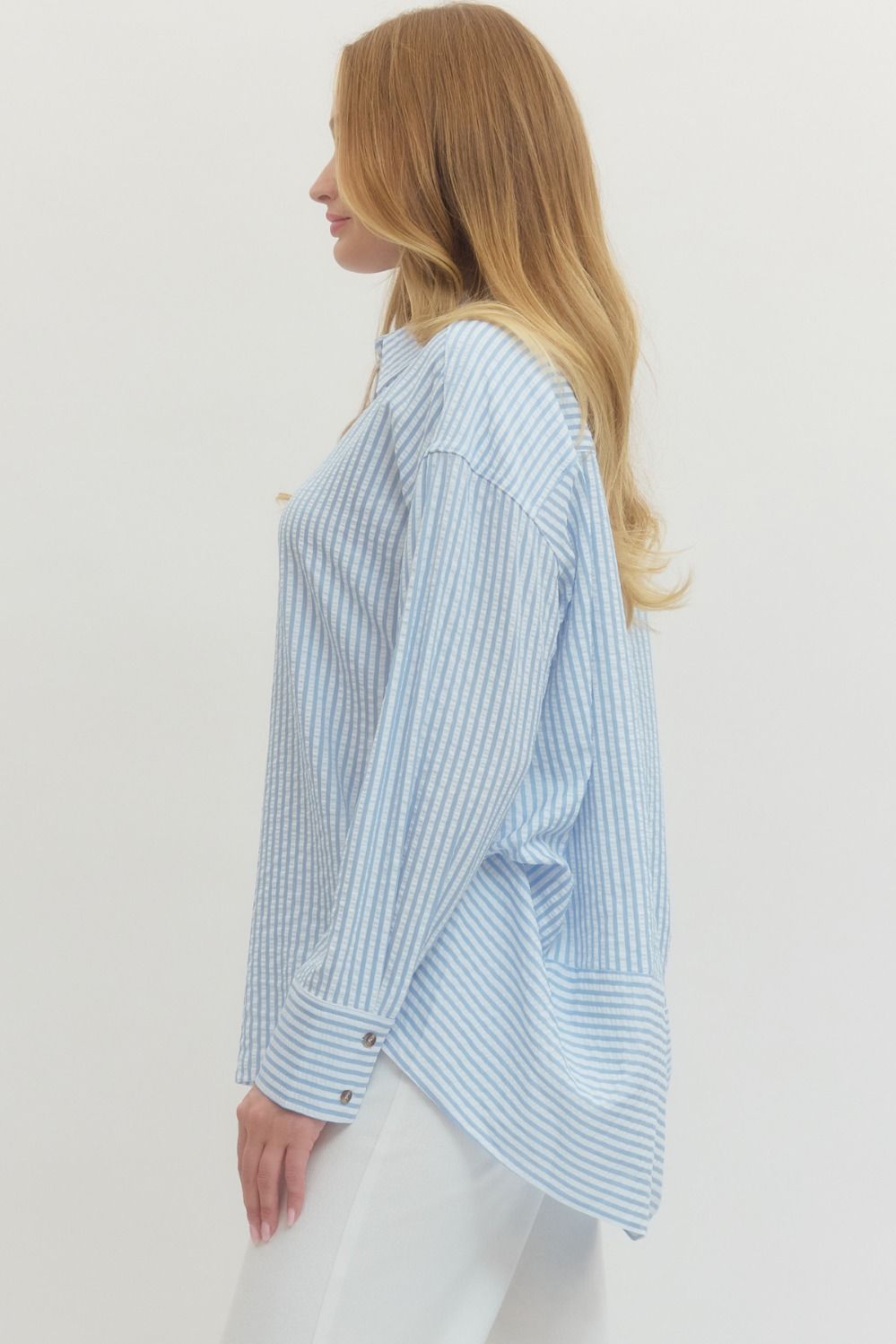 Salt & Sunshine Striped Button Down By Entro