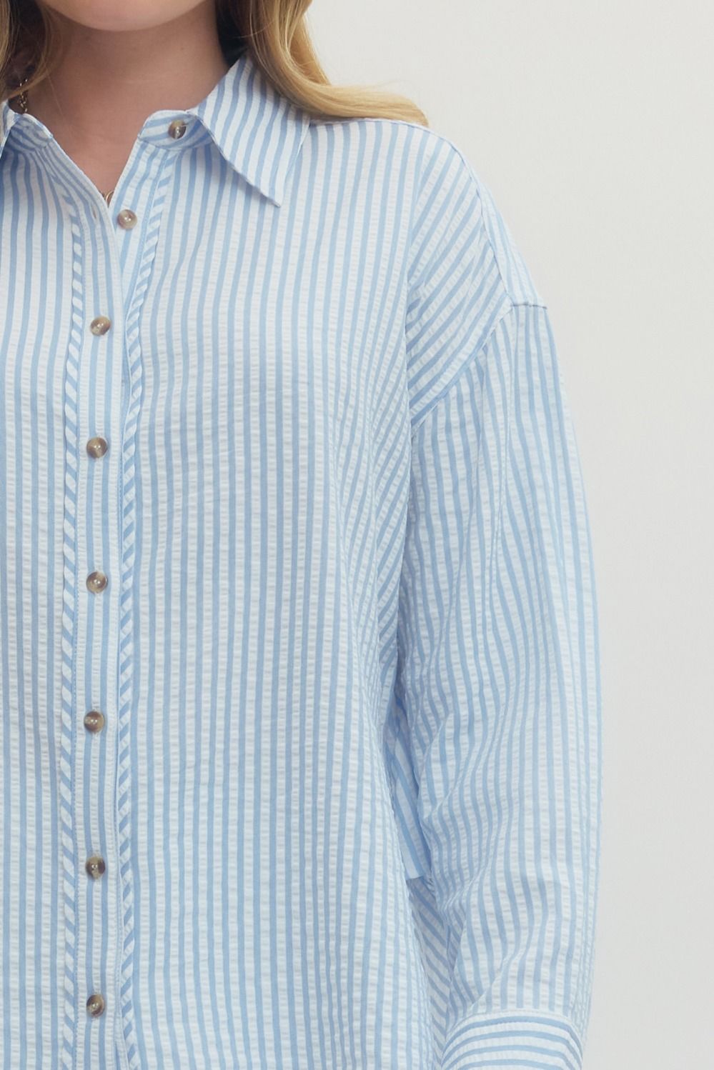 Salt & Sunshine Striped Button Down By Entro