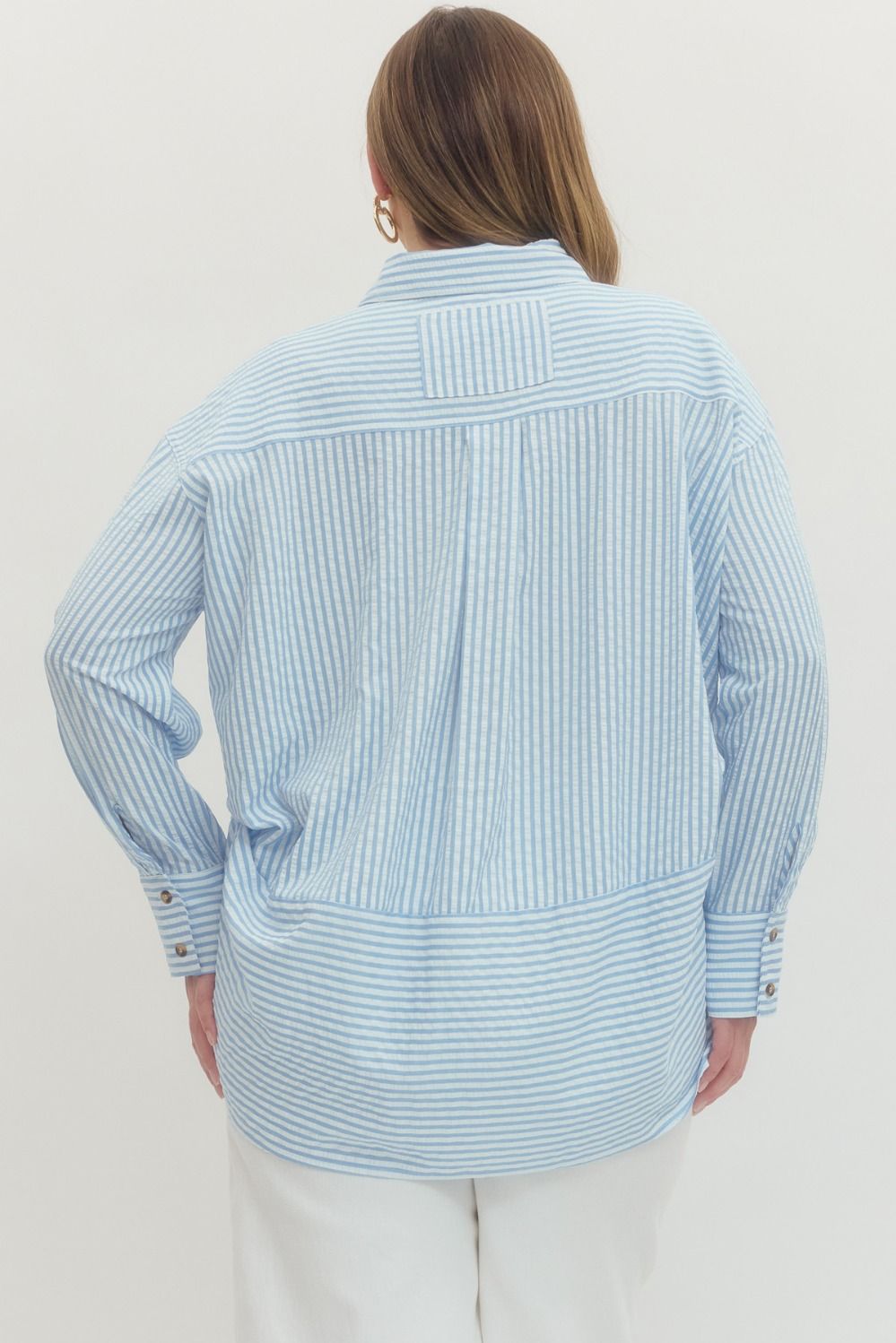 CURVE Salt & Sunshine Striped Button Down By Entro
