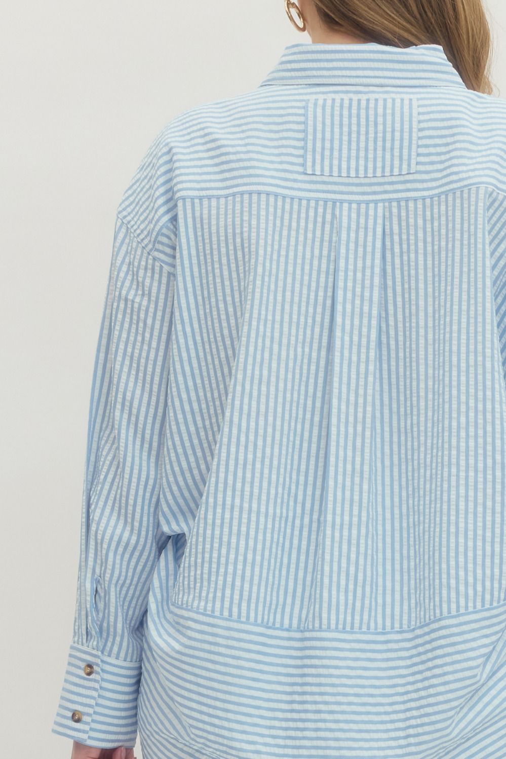 CURVE Salt & Sunshine Striped Button Down By Entro