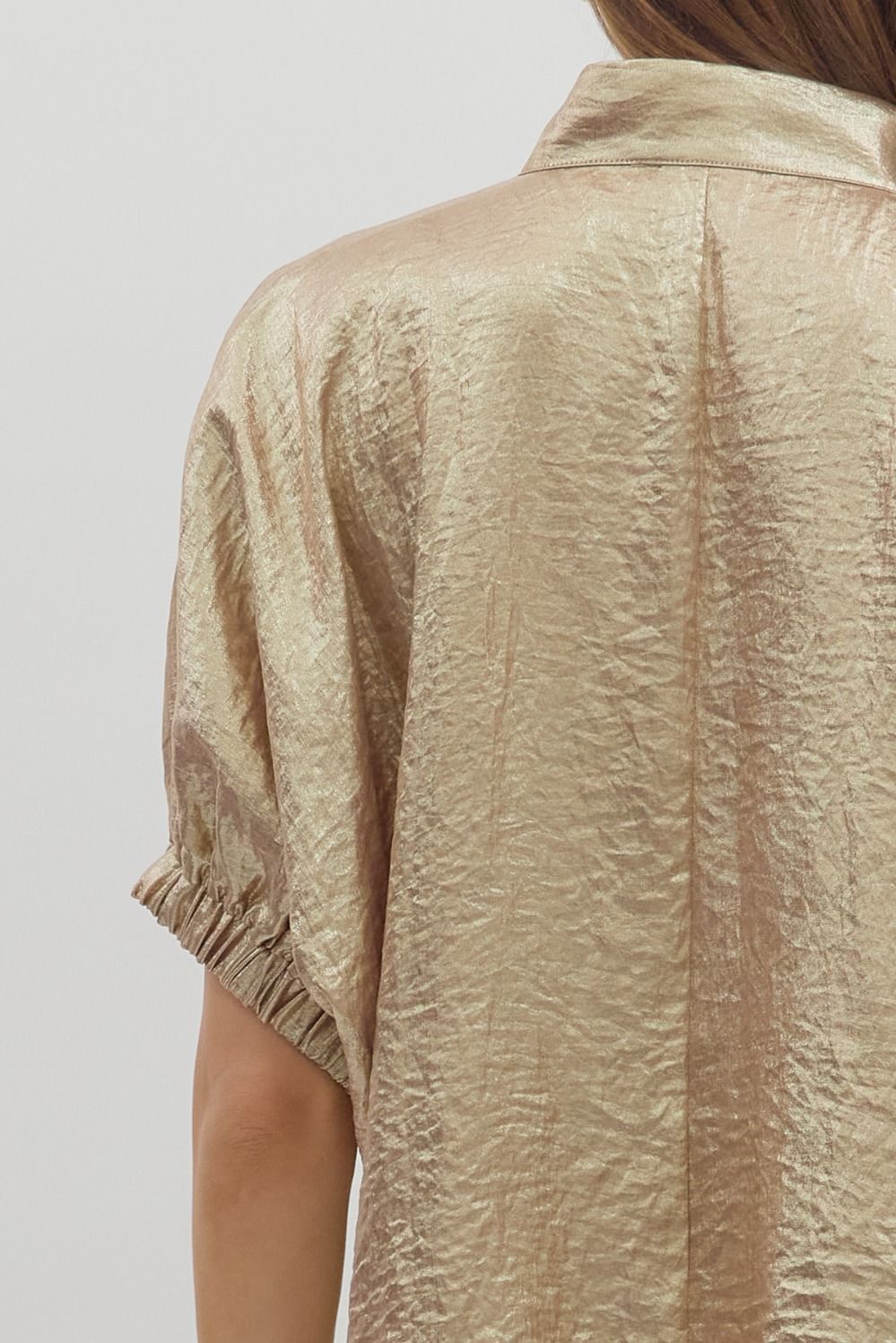 Full Run Metallic Dolman Sleeve Top By Entro