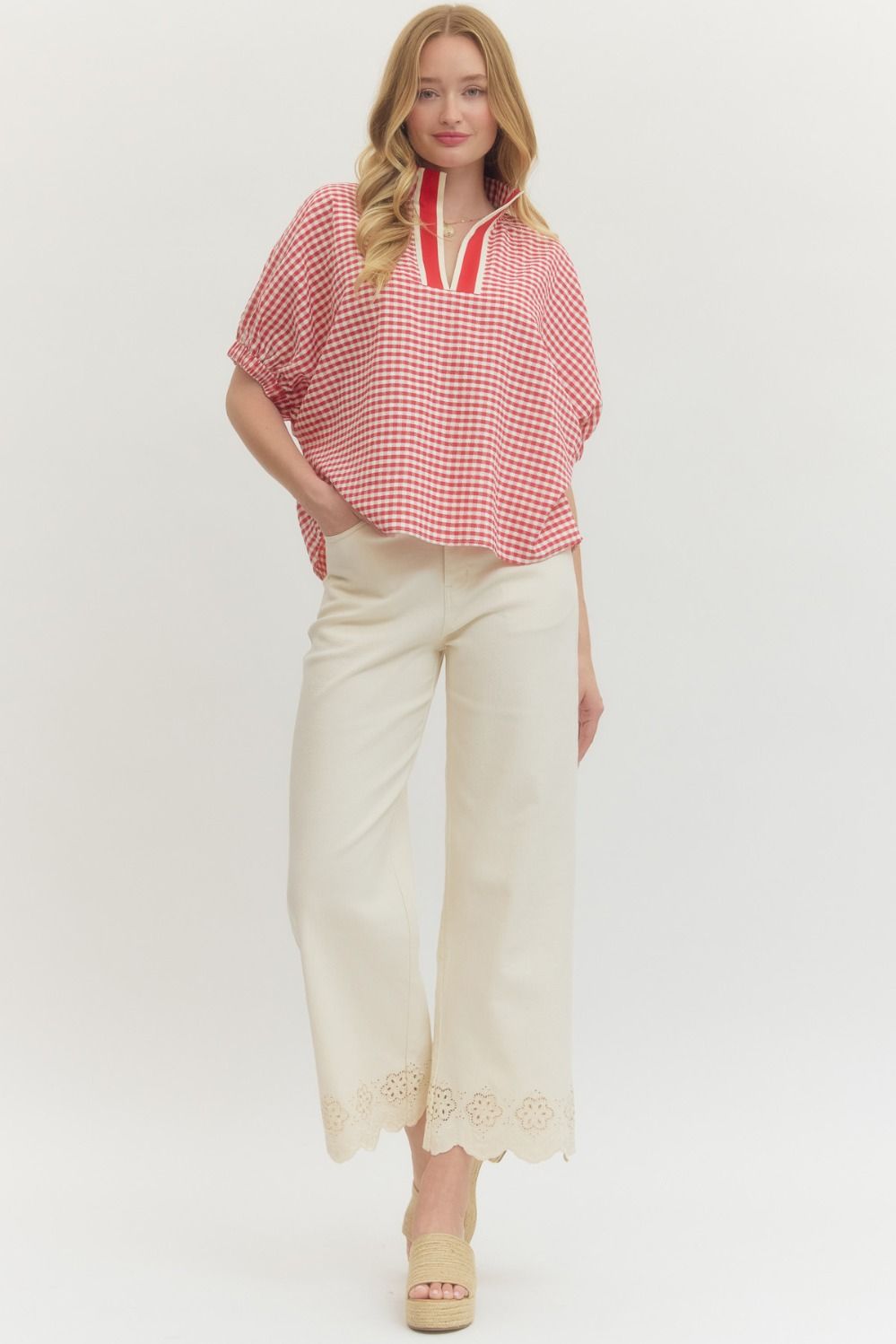Cherry Kiss Gingham Blouse By Entro