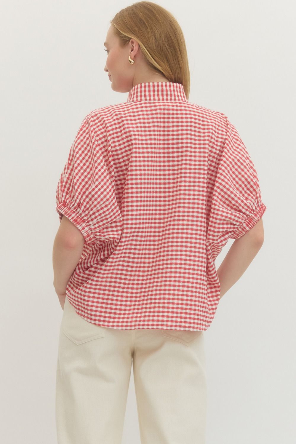 Cherry Kiss Gingham Blouse By Entro