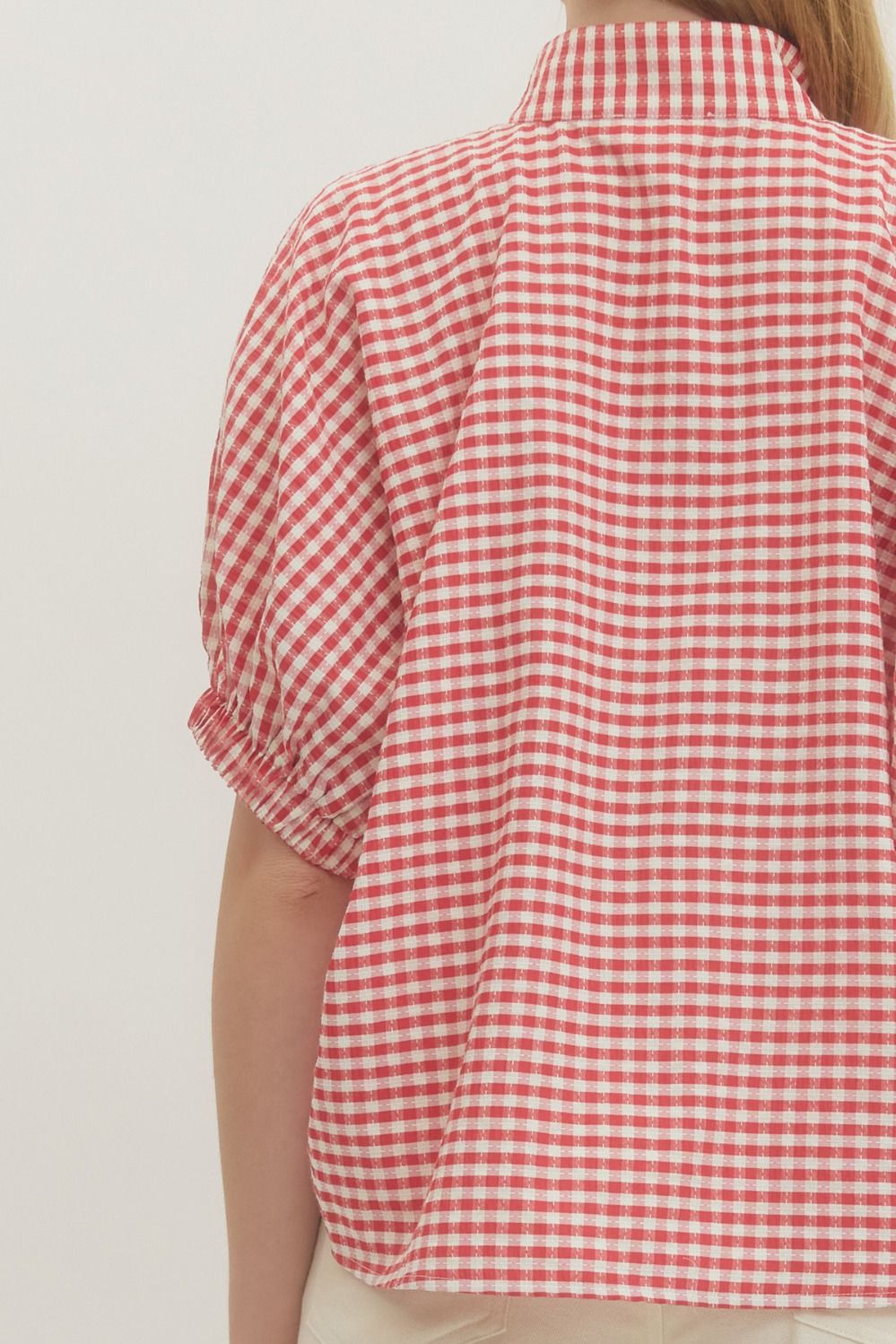 Cherry Kiss Gingham Blouse By Entro