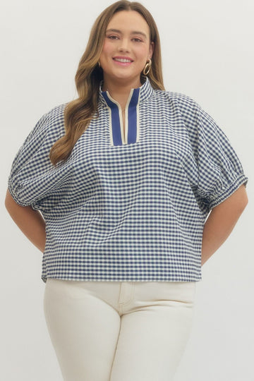 CURVE Sunday Picnic Gingham Blouse By Entro
