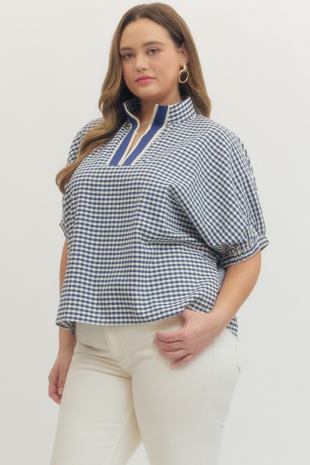 CURVE Sunday Picnic Gingham Blouse By Entro