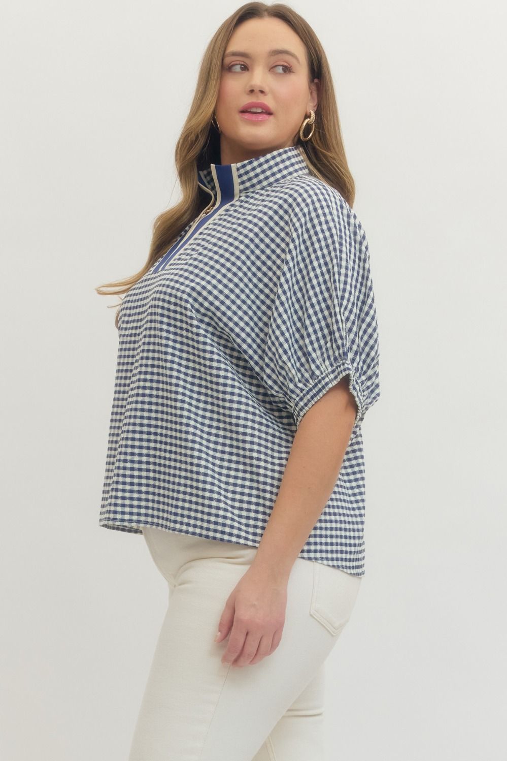 CURVE Sunday Picnic Gingham Blouse By Entro