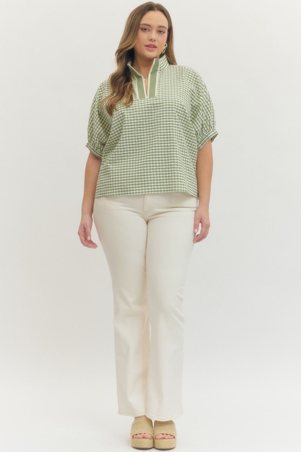 CURVE Sunday Picnic Gingham Blouse By Entro