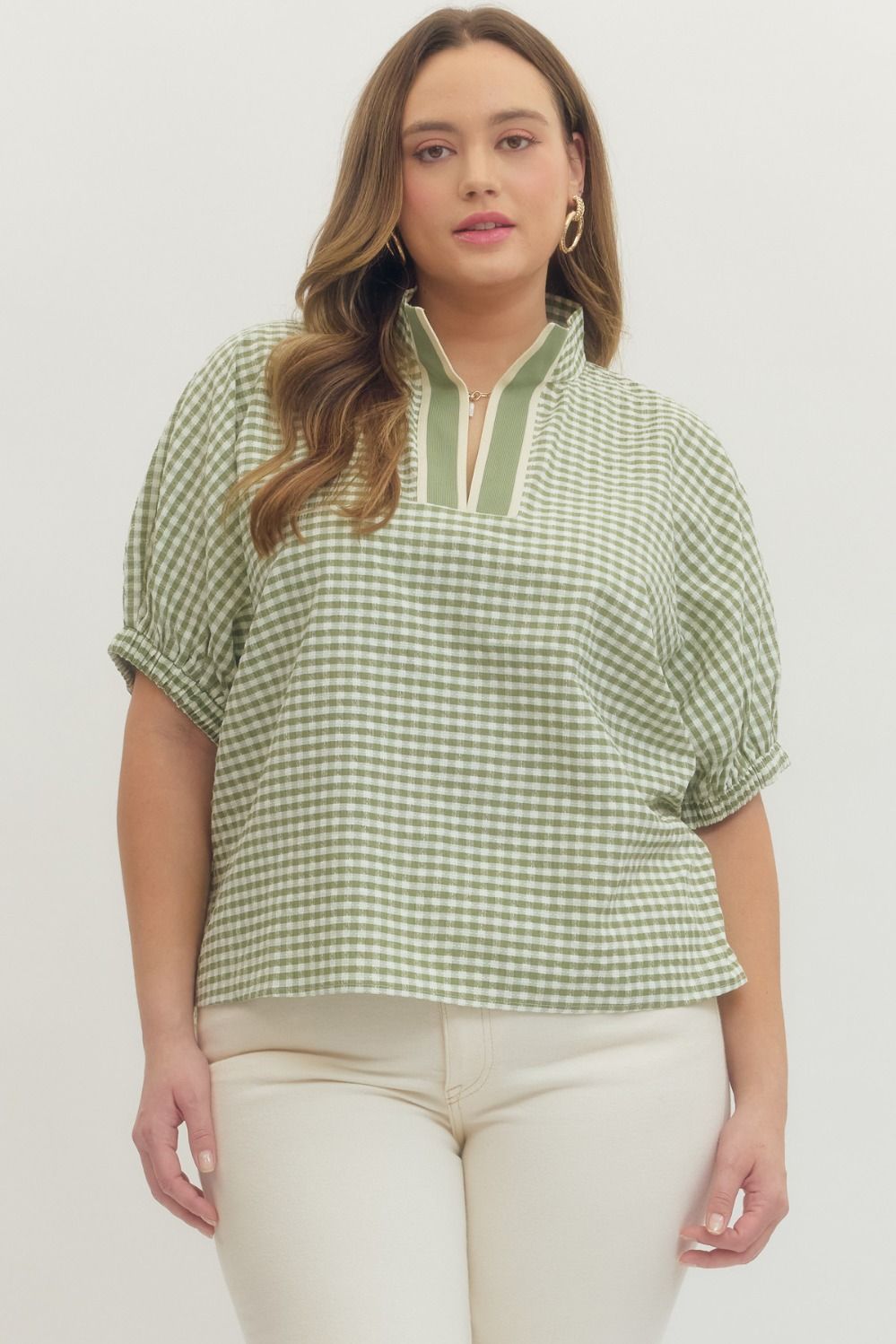 CURVE Sunday Picnic Gingham Blouse By Entro