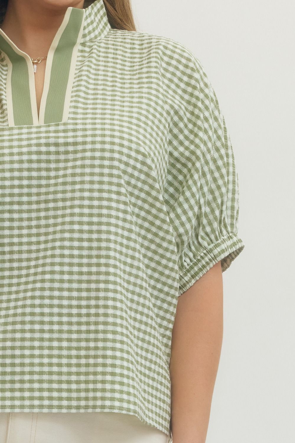 CURVE Sunday Picnic Gingham Blouse By Entro