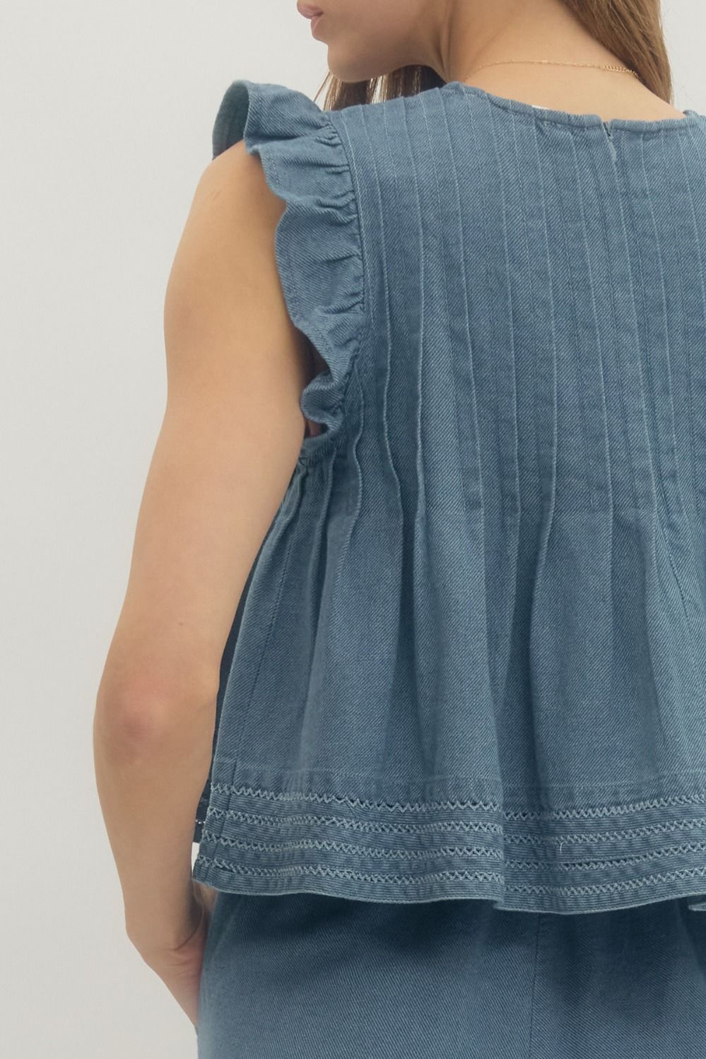 Easy Charm Denim Top By Entro