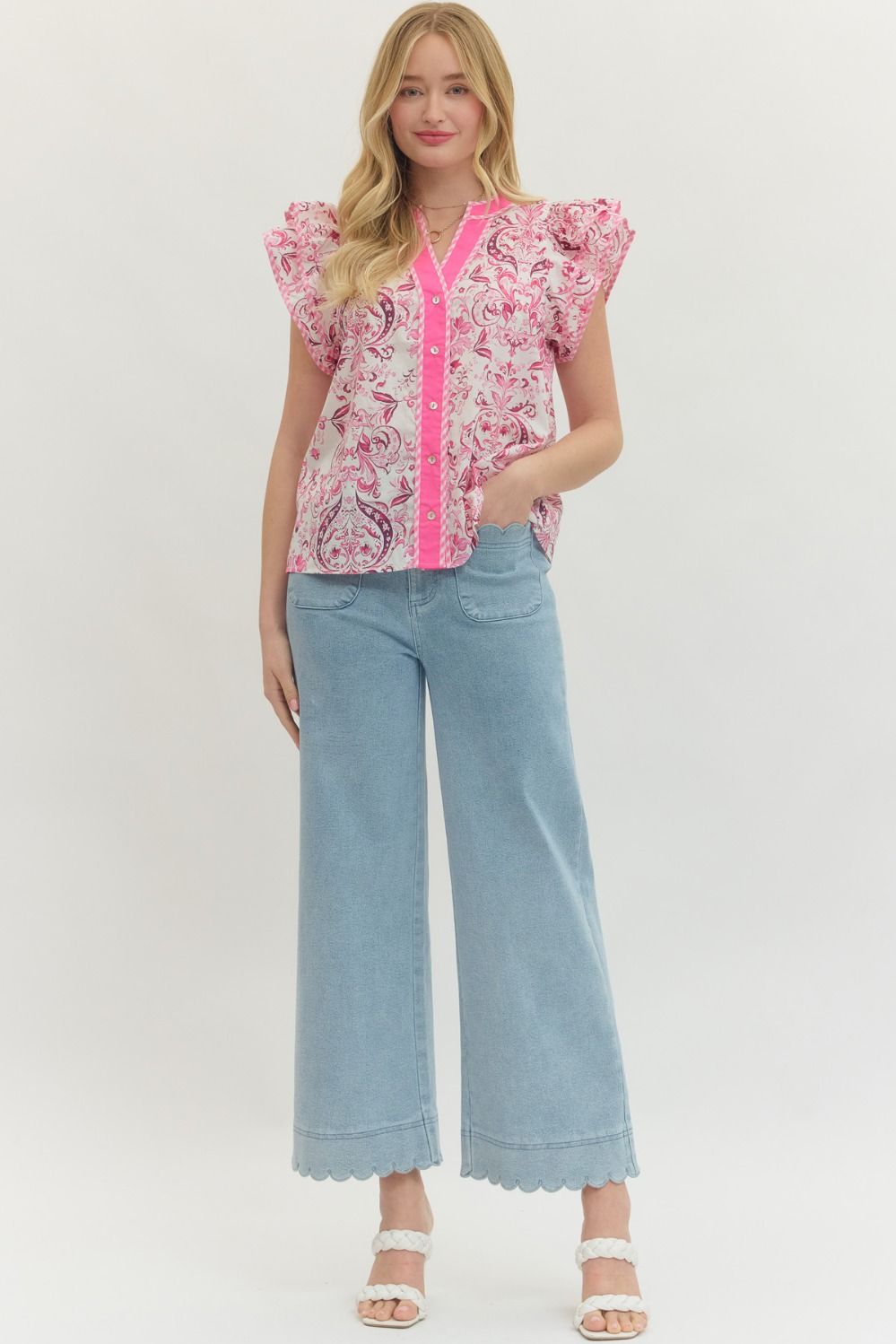 Pink Porcelain Darling Top By Entro