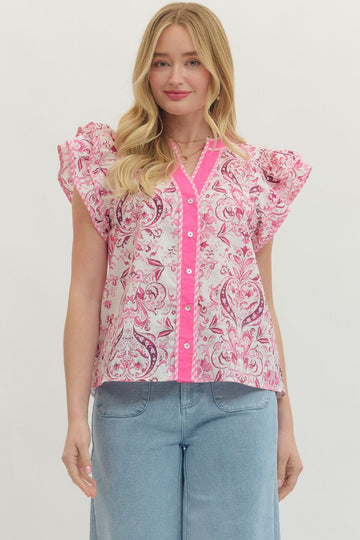 Pink Porcelain Darling Top By Entro
