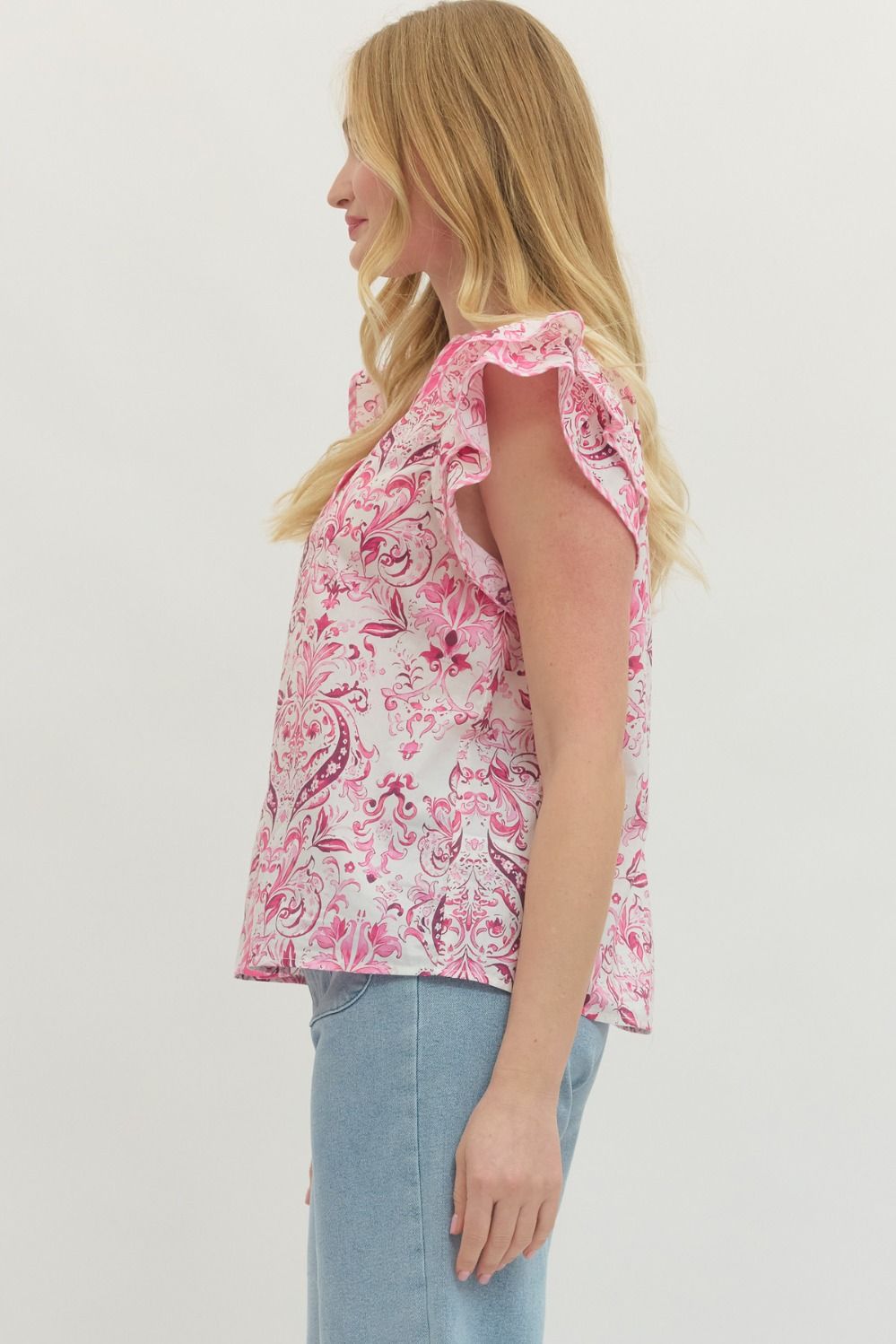 Pink Porcelain Darling Top By Entro