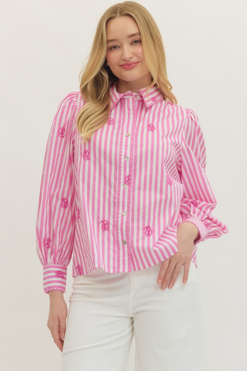 Pink Pinstripe Darling Top
