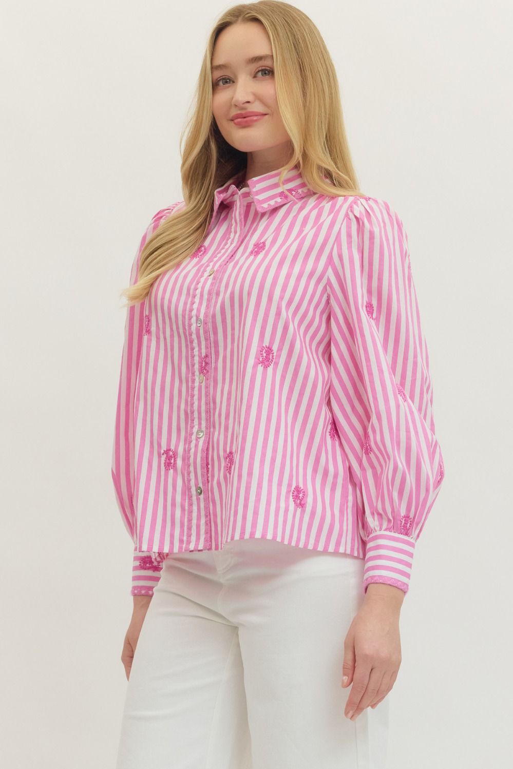 Pink Pinstripe Darling Top