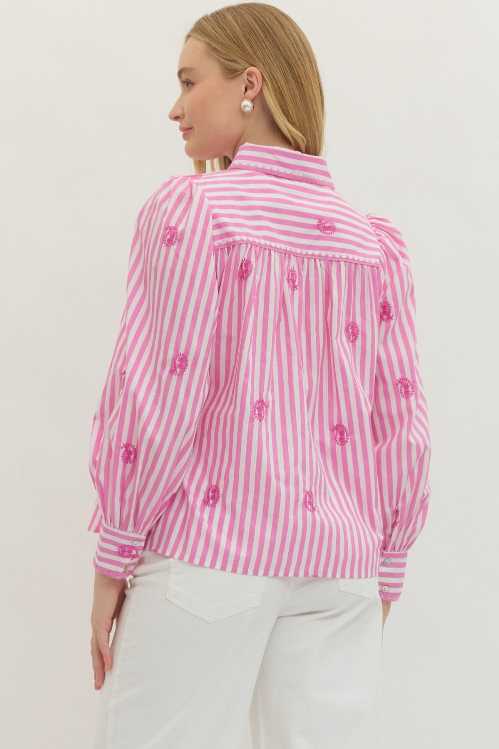 Pink Pinstripe Darling Top