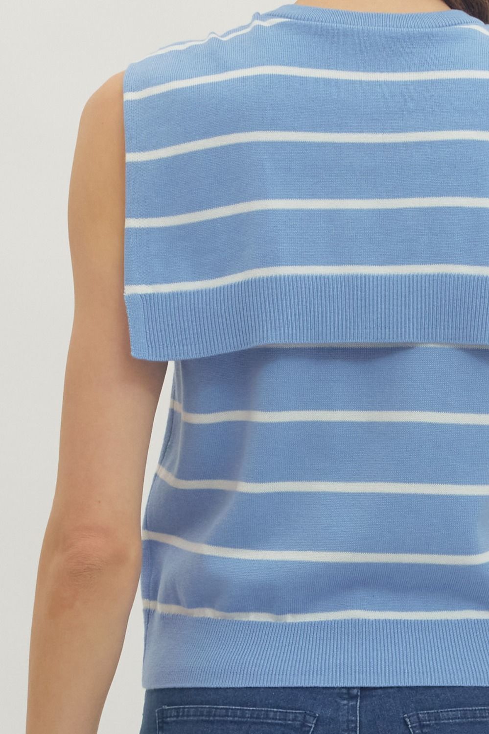 Ocean Line Sweater Tank By Entro