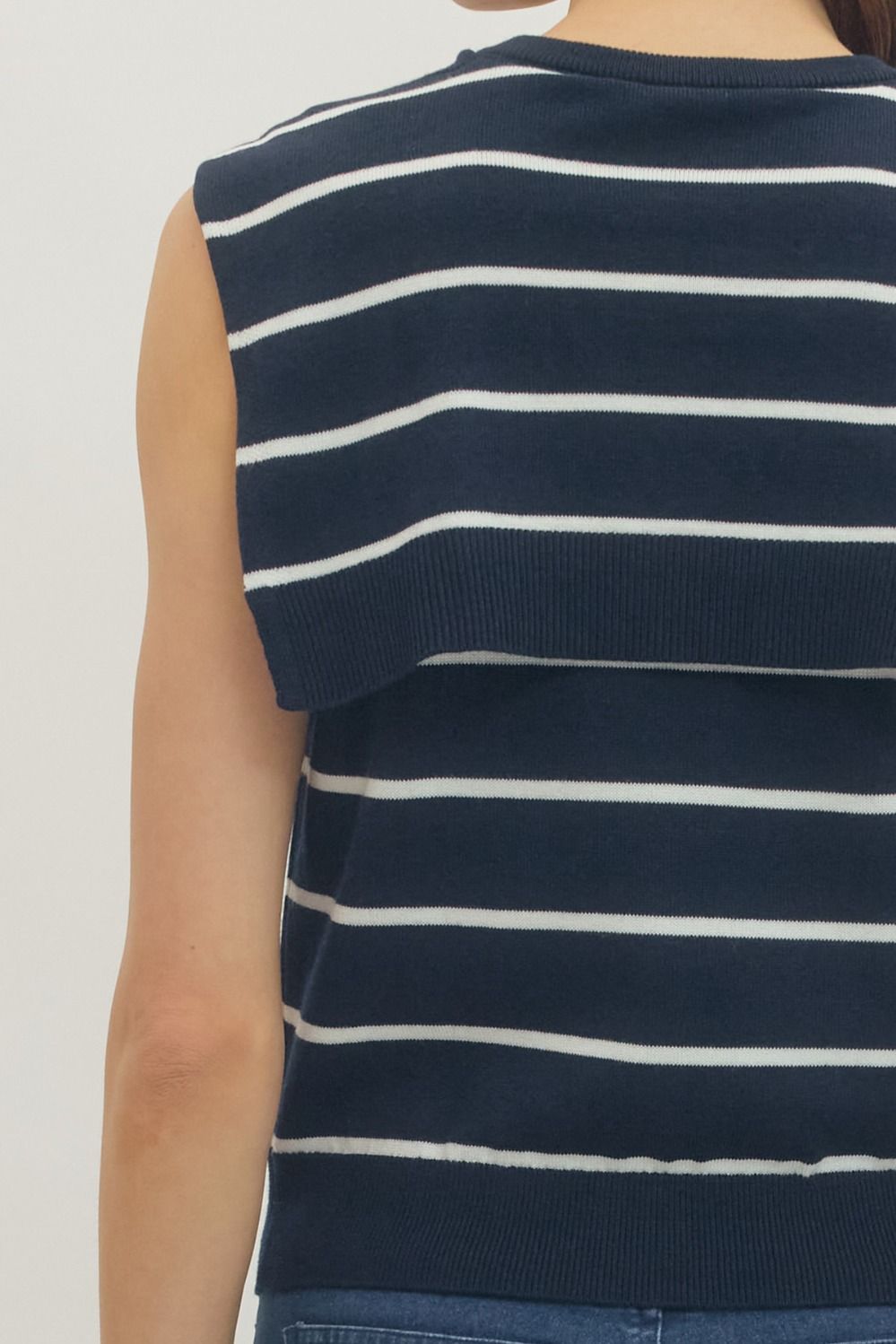 Ocean Line Sweater Tank By Entro