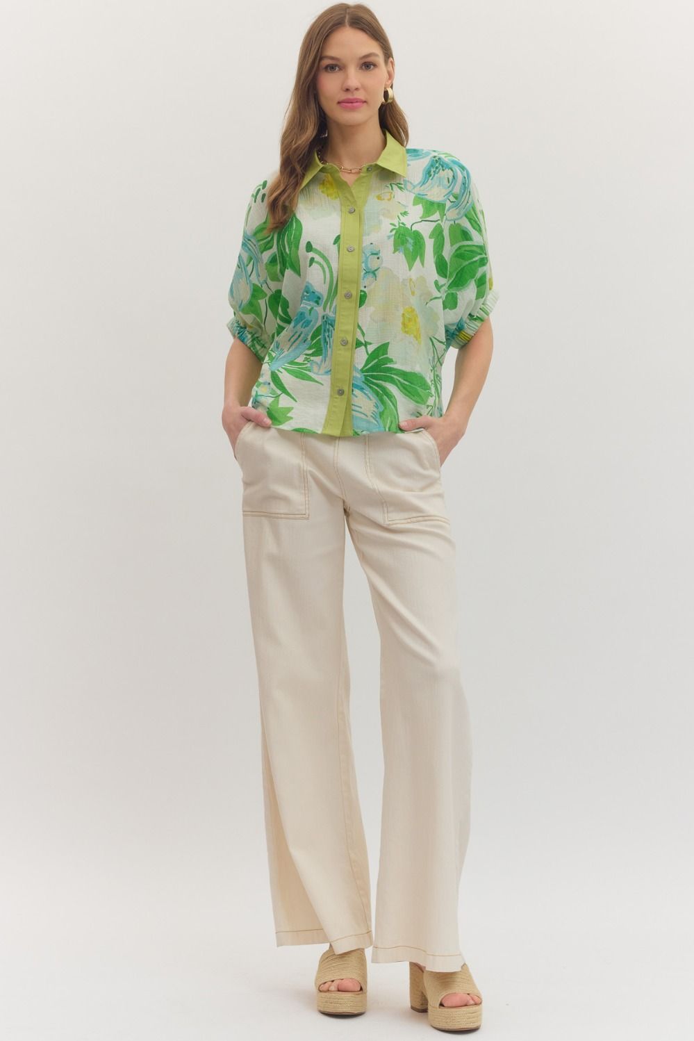 Palm Breeze Botanical Top By Entro