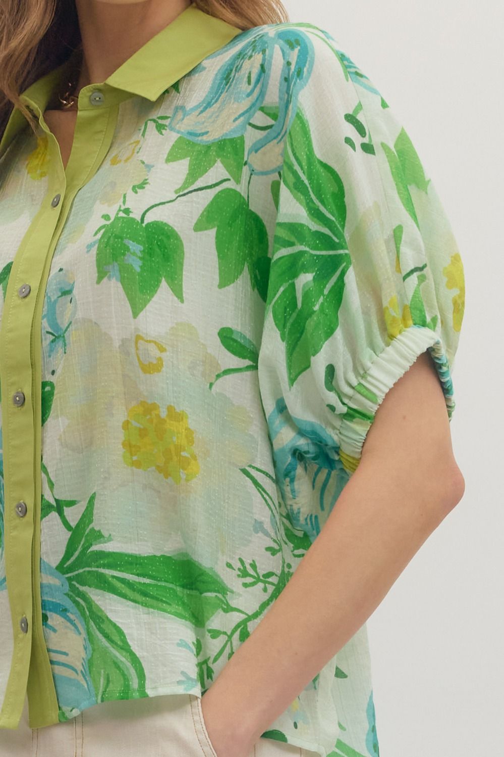 Palm Breeze Botanical Top By Entro
