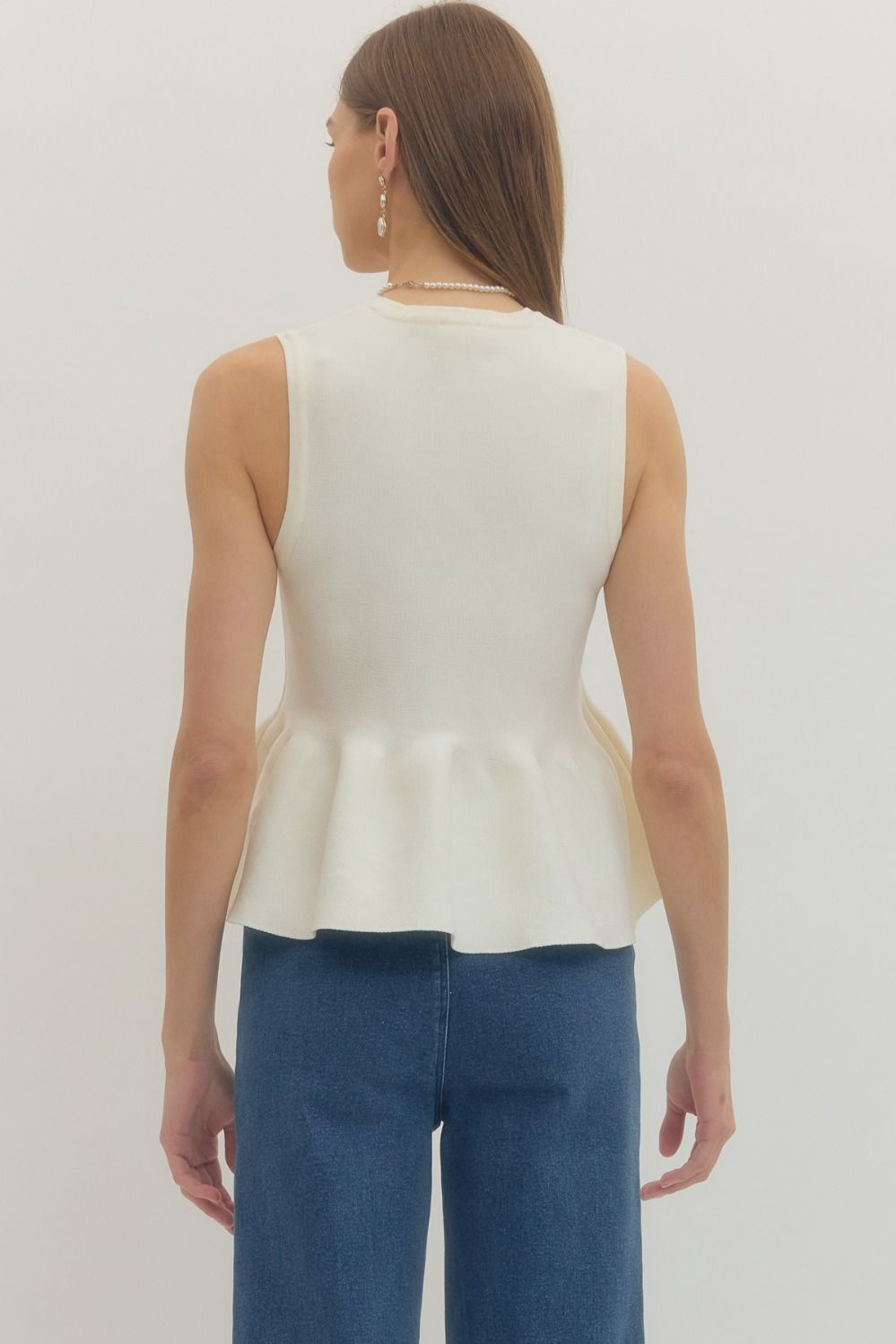 Ivory Elegance Peplum Top By Entro