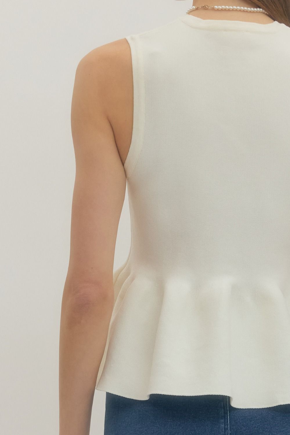 Ivory Elegance Peplum Top By Entro