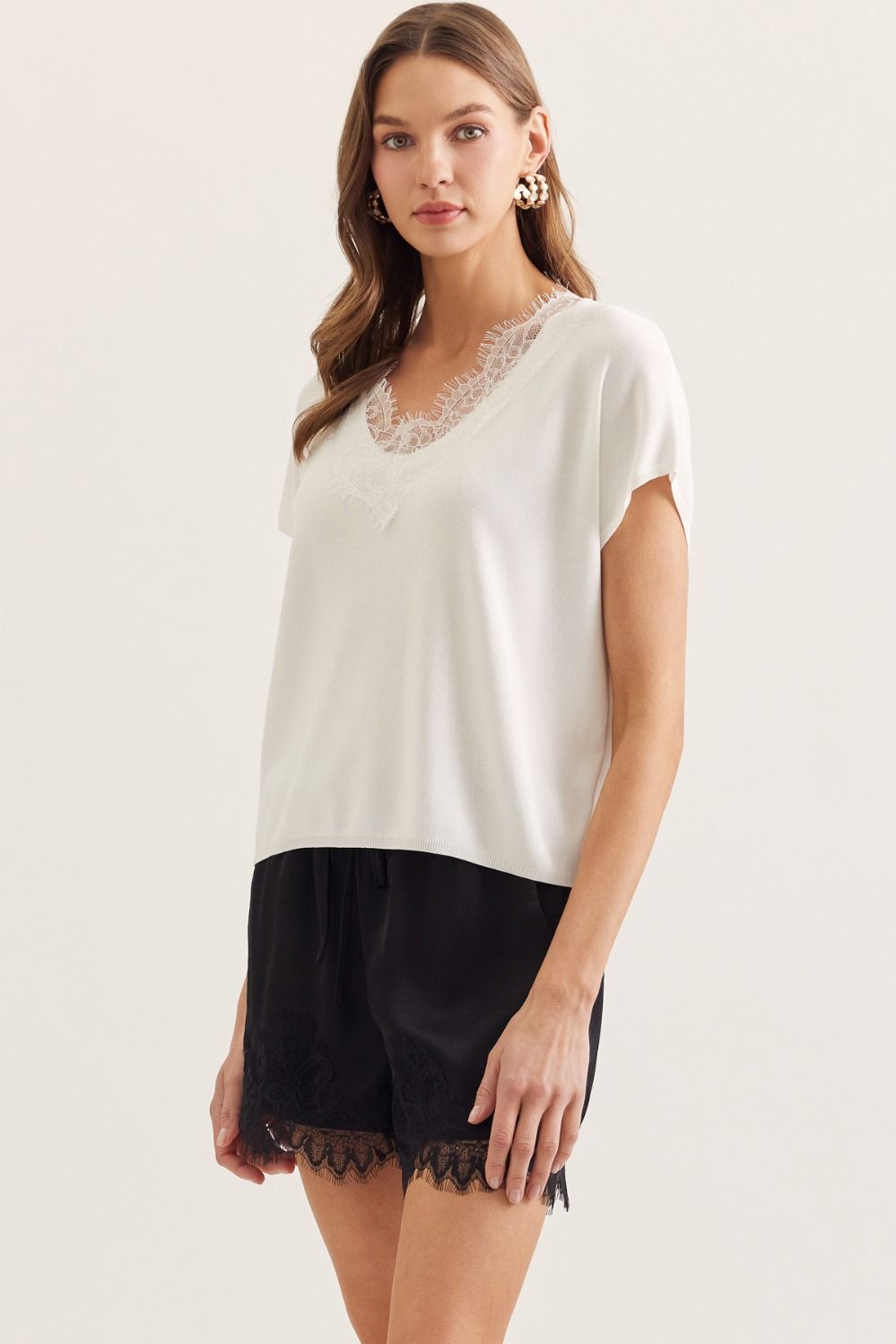 Lace & Lovely Knit Top By Entro
