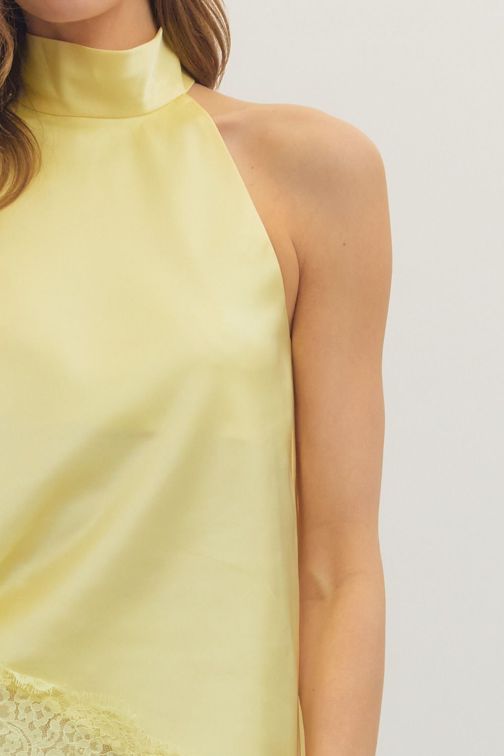 Lace Whisper High Neck Top By Entro