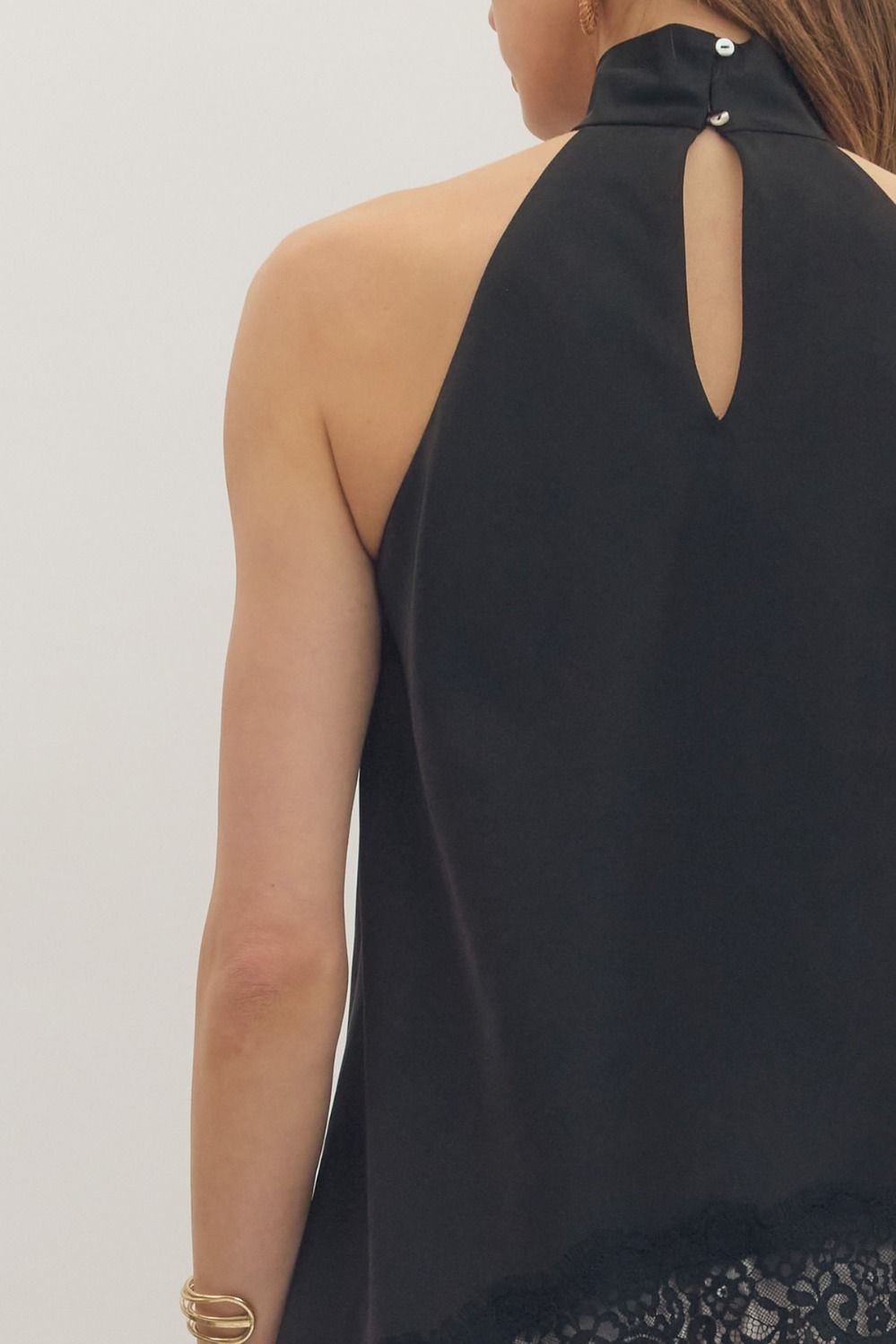 Lace Whisper High Neck Top By Entro