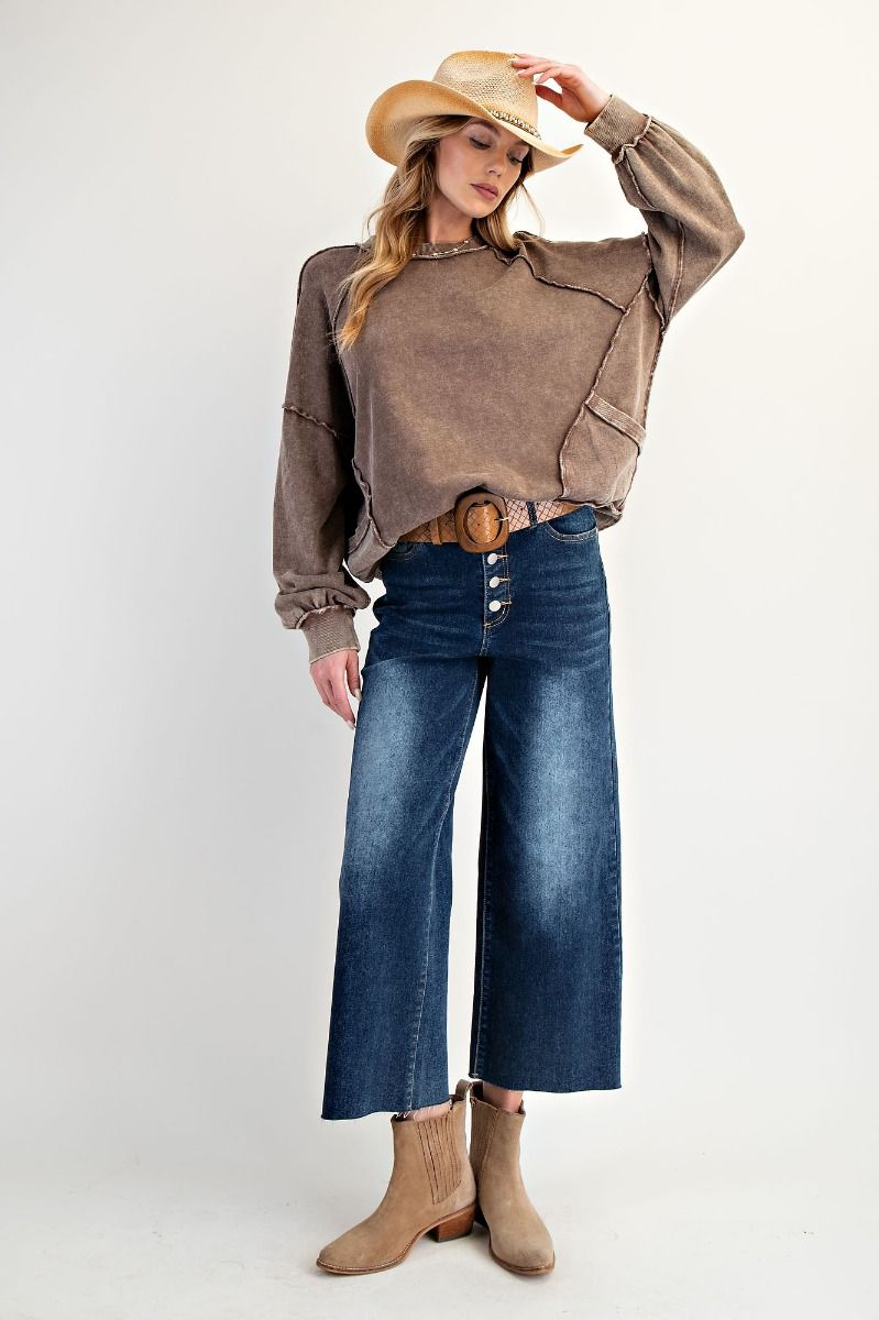 Mineral Washed Pullover w/ Pockets By Easel
