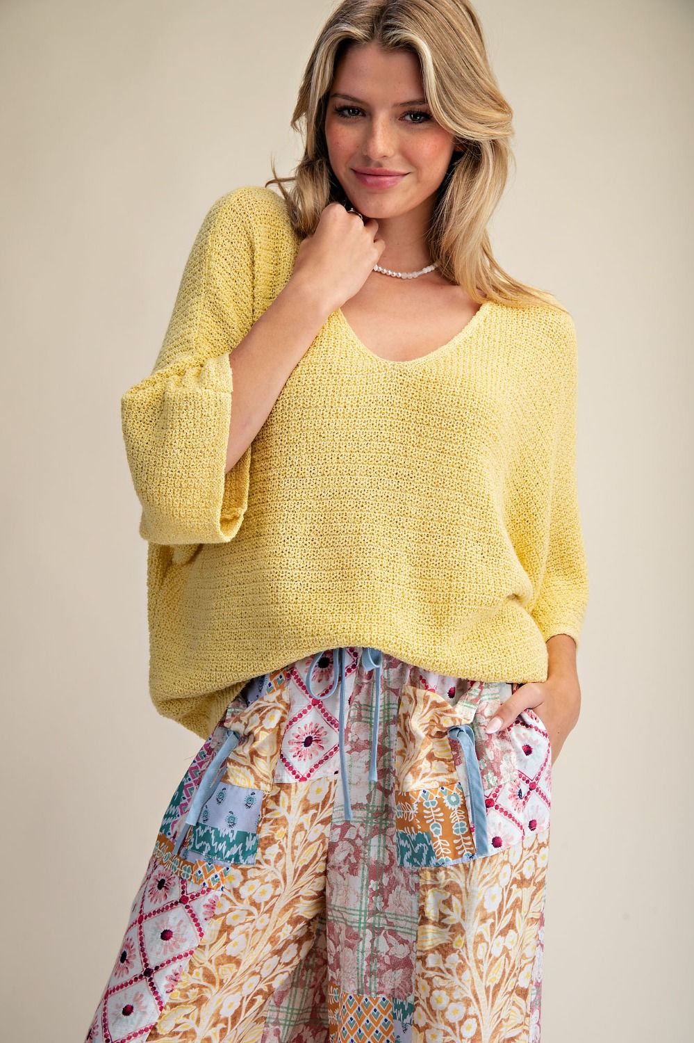Soft butter, yellow lightweight sweater